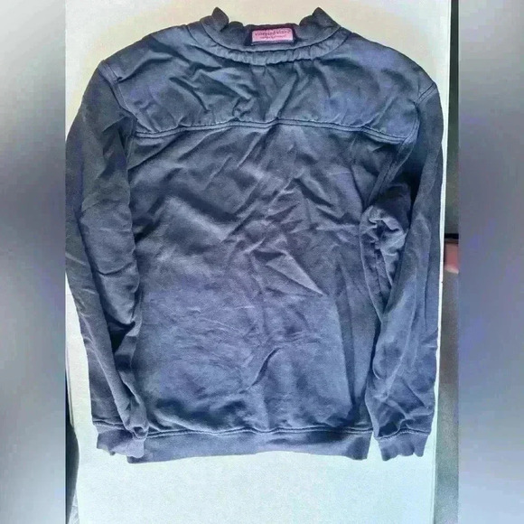 Vineyard Vines Martha's Vineyard 1/4 Zip Shep Sweater Size S Navy Blue 6K0483 - Picture 3 of 5